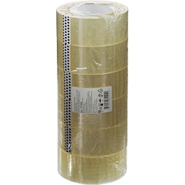 Клейкая лента упаковочная 48 мм х 132 м 43 мкм прозрачная (6 штук в упаковке)