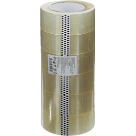Клейкая лента упаковочная 48 мм х 132 м 45 мкм прозрачная (6 штук в упаковке)