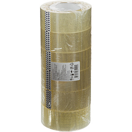 Клейкая лента упаковочная 48 мм х 200 м 45 мкм прозрачная (6 штук в упаковке)