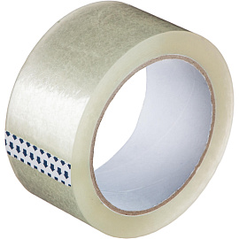 Клейкая лента упаковочная 48 мм х 66 м 50 мкм прозрачная морозостойкая (6 штук в упаковке)