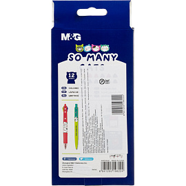 Карандаши цветные M&G So Many Cats 12 карандашей 12 цветов трёхгранные