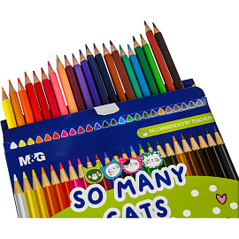 Карандаши цветные M&G So Many Cats 24 карандаша 24 цвета трёхгранные
