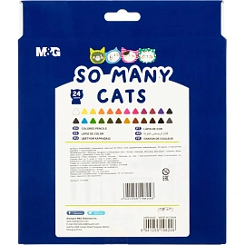 Карандаши цветные M&G So Many Cats 24 карандаша 24 цвета трёхгранные