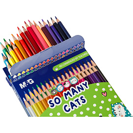 Карандаши цветные M&G So Many Cats 36 карандашей 36 цветов трёхгранные