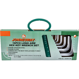 Набор ключей шестигранных Jonnesway 1.5-19 мм 18 предметов (H02MH118S)