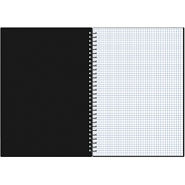 Бизнес-тетрадь Attache А4 96 листов черная в клетку на спирали (294х210 мм)
