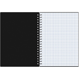 Бизнес-тетрадь Attache А5 80 листов черная в клетку на спирали (210х150 мм)