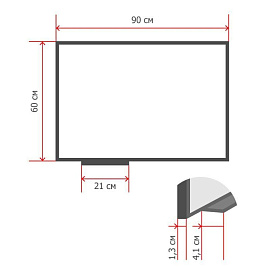 Доска пробковая 60х90 см Attache алюминиевая рамка навесное крепление