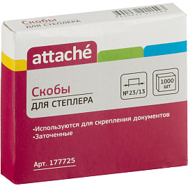 Скобы для степлера Attache №23/13 с цинковым покрытием (1000 штук в упаковке) фото Скобы для степлера Attache №23/13 с цинковым покрытием (1000 штук в упаковке)