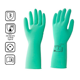 Перчатки латексные HQ Profiline многоразовые зеленые р.L (КФС)