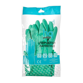 Перчатки латексные HQ Profiline многоразовые зеленые р.L (КФС)