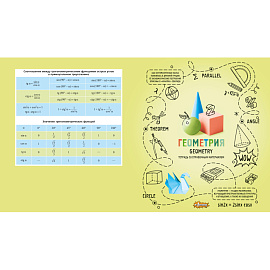 Тетрадь предметная по геометрии Комус Класс (№1 School) Ребус А5 48 листов с рисунком в клетку, УФ-сплошной глянцевый лак