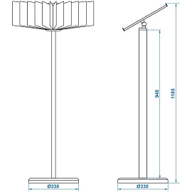 Демосистема напольная А4 10 панелей черная Attache