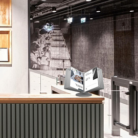 Демосистема настольная Attache вращающаяся с 10 панелями формата A4 серого цвета