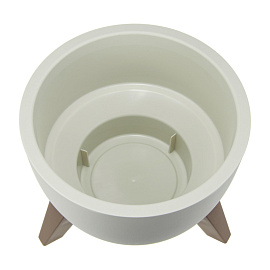 Кашпо М-пластика Флориан 5.5 л с внутренней вставкой 4.2 л белый ротанг (18.5x25 см)