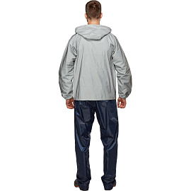 Куртка-ветровка сигнальная влагозащитная демисезонная Русский дождевик Лидер Флеш полиэстер на молнии с капюшоном серая светоотражающая (размер 48-50, фото Куртка-ветровка сигнальная влагозащитная демисезонная Русский дождевик Лидер Флеш полиэстер на молнии с капюшоном серая светоотражающая (размер 48-50,