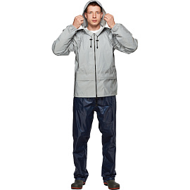 Куртка-ветровка сигнальная влагозащитная демисезонная Русский дождевик Лидер Флеш полиэстер на молнии с капюшоном серая светоотражающая (размер 48-50, фото Куртка-ветровка сигнальная влагозащитная демисезонная Русский дождевик Лидер Флеш полиэстер на молнии с капюшоном серая светоотражающая (размер 48-50,