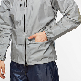 Куртка-ветровка сигнальная влагозащитная демисезонная Русский дождевик Лидер Флеш полиэстер на молнии с капюшоном серая светоотражающая (размер 48-50, фото Куртка-ветровка сигнальная влагозащитная демисезонная Русский дождевик Лидер Флеш полиэстер на молнии с капюшоном серая светоотражающая (размер 48-50,