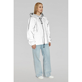 Куртка-ветровка сигнальная влагозащитная демисезонная Русский дождевик Лидер Флеш полиэстер на молнии с капюшоном серая светоотражающая (размер 48-50, фото Куртка-ветровка сигнальная влагозащитная демисезонная Русский дождевик Лидер Флеш полиэстер на молнии с капюшоном серая светоотражающая (размер 48-50,