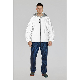 Куртка-ветровка сигнальная влагозащитная демисезонная Русский дождевик Лидер Флеш полиэстер на молнии с капюшоном серая светоотражающая (размер 48-50, фото Куртка-ветровка сигнальная влагозащитная демисезонная Русский дождевик Лидер Флеш полиэстер на молнии с капюшоном серая светоотражающая (размер 48-50,