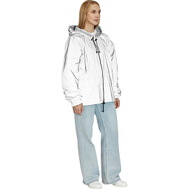 Куртка-ветровка сигнальная влагозащитная демисезонная Русский дождевик Лидер Флеш полиэстер на молнии с капюшоном серая светоотражающая (размер 48-50, фото Куртка-ветровка сигнальная влагозащитная демисезонная Русский дождевик Лидер Флеш полиэстер на молнии с капюшоном серая светоотражающая (размер 48-50,