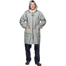 Плащ влагозащитный Турист Флеш полиэстеровый на молнии серый светоотражающий (размер 44-46) фото Плащ влагозащитный Турист Флеш полиэстеровый на молнии серый светоотражающий (размер 44-46)