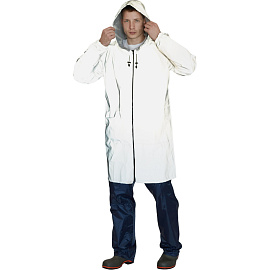 Плащ влагозащитный Турист Флеш полиэстеровый на молнии серый светоотражающий (размер 44-46) фото Плащ влагозащитный Турист Флеш полиэстеровый на молнии серый светоотражающий (размер 44-46)