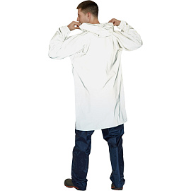 Плащ влагозащитный Турист Флеш полиэстеровый на молнии серый светоотражающий (размер 44-46) фото Плащ влагозащитный Турист Флеш полиэстеровый на молнии серый светоотражающий (размер 44-46)