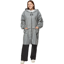 Плащ влагозащитный Турист Флеш полиэстеровый на молнии серый светоотражающий (размер 44-46) фото Плащ влагозащитный Турист Флеш полиэстеровый на молнии серый светоотражающий (размер 44-46)