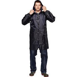 Плащ влагозащитный Турист на молнии темно-синий (размер 52-54, L, рост 182-188)