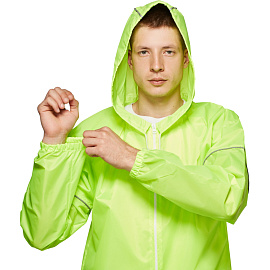 Плащ влагозащитный Ивент Блик полиэстеровый на молнии желтый со светоотражающим кантом (размер 56-58) фото Плащ влагозащитный Ивент Блик полиэстеровый на молнии желтый со светоотражающим кантом (размер 56-58)
