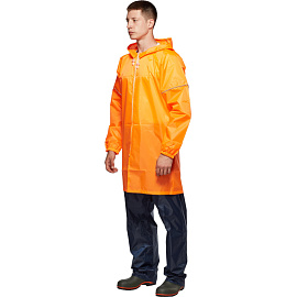 Плащ влагозащитный Ивент Блик полиэстеровый на молнии оранжевый со светоотражающим кантом (размер 44-46) фото Плащ влагозащитный Ивент Блик полиэстеровый на молнии оранжевый со светоотражающим кантом (размер 44-46)