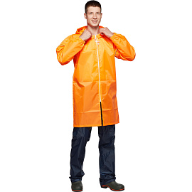 Плащ влагозащитный Ивент Блик полиэстеровый на молнии оранжевый со светоотражающим кантом (размер 44-46) фото Плащ влагозащитный Ивент Блик полиэстеровый на молнии оранжевый со светоотражающим кантом (размер 44-46)