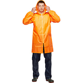 Плащ влагозащитный Ивент Блик полиэстеровый на молнии оранжевый со светоотражающим кантом (размер 44-46) фото Плащ влагозащитный Ивент Блик полиэстеровый на молнии оранжевый со светоотражающим кантом (размер 44-46)