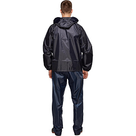 Куртка-ветровка влагозащитная демисезонная Русский дождевик Лидер полиэстер на молнии с капюшоном синяя (размер 44-46, рост 170-176) фото Куртка-ветровка влагозащитная демисезонная Русский дождевик Лидер полиэстер на молнии с капюшоном синяя (размер 44-46, рост 170-176)