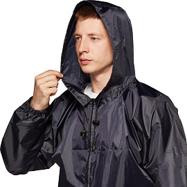 Куртка-ветровка влагозащитная демисезонная Русский дождевик Лидер полиэстер на молнии с капюшоном синяя (размер 44-46, рост 170-176) фото Куртка-ветровка влагозащитная демисезонная Русский дождевик Лидер полиэстер на молнии с капюшоном синяя (размер 44-46, рост 170-176)