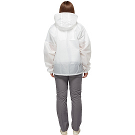 Куртка-ветровка влагозащитная демисезонная Русский дождевик Лидер полиэстер на молнии с капюшоном белая (размер 44-46, рост 170-176) фото Куртка-ветровка влагозащитная демисезонная Русский дождевик Лидер полиэстер на молнии с капюшоном белая (размер 44-46, рост 170-176)