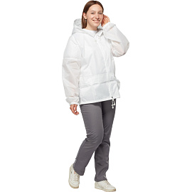 Куртка-ветровка влагозащитная демисезонная Русский дождевик Лидер полиэстер на молнии с капюшоном белая (размер 44-46, рост 170-176) фото Куртка-ветровка влагозащитная демисезонная Русский дождевик Лидер полиэстер на молнии с капюшоном белая (размер 44-46, рост 170-176)