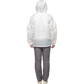 Куртка-ветровка влагозащитная демисезонная Русский дождевик Лидер полиэстер на молнии с капюшоном белая (размер 44-46, рост 170-176) фото Куртка-ветровка влагозащитная демисезонная Русский дождевик Лидер полиэстер на молнии с капюшоном белая (размер 44-46, рост 170-176)