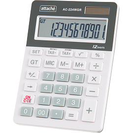 Калькулятор настольный Attache AС-224WGR 12-разрядный белый/серый 145x104x28 мм