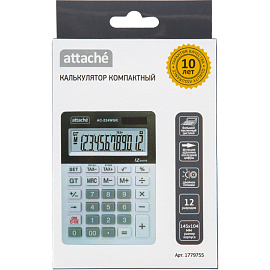 Калькулятор настольный Attache AС-224WGR 12-разрядный белый/серый 145x104x28 мм