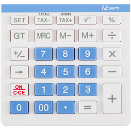 Калькулятор настольный Attache AС-224WB 12-разрядный белый/голубой 145x104x28 мм