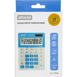 Калькулятор настольный Attache AС-224WB 12-разрядный белый/голубой 145x104x28 мм