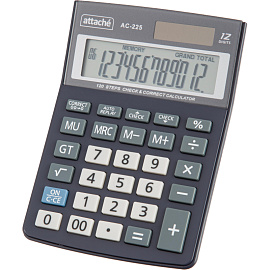 Калькулятор настольный Attache AС-225 12-разрядный серый 147x105x33 мм