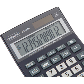 Калькулятор настольный Attache AС-225 12-разрядный серый 147x105x33 мм