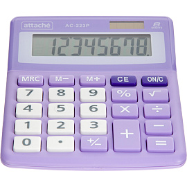 Калькулятор настольный Attache AС-223P 8-разрядный фиолетовый/белый 134x107x34 мм