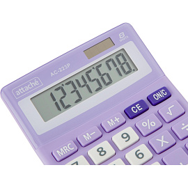 Калькулятор настольный Attache AС-223P 8-разрядный фиолетовый/белый 134x107x34 мм