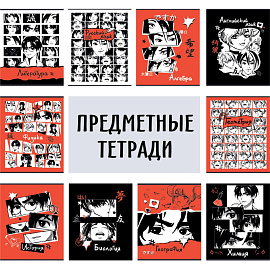 Тетрадь предметная Комус Класс Аниме А5 48 листов с рисунком комбинированная, TWIN лак (10 штук в упаковке)
