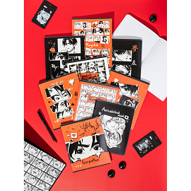 Тетрадь предметная Комус Класс Аниме А5 48 листов с рисунком комбинированная, TWIN лак (10 штук в упаковке)