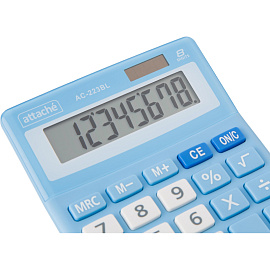 Калькулятор настольный Attache AС-223BL 8-разрядный голубой/белый 134x107x34 мм